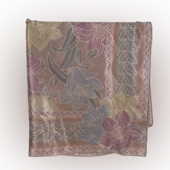 Liz Claiborne Accessories - LIZ CLAIBORNE 100% Silk Vintage Pastel Floral Scarf Wrap Dimensions: 31” x 32”